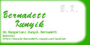 bernadett kunyik business card